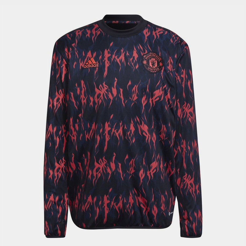 adidas Manchester United Pre Match Warm Top 2021 2022 Mens