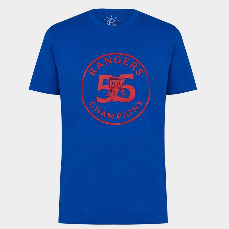 Castore Rangers 55 Champions T Shirt Mens
