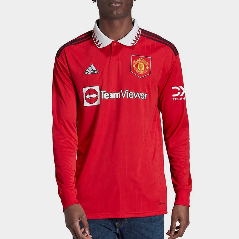 adidas Manchester United FC Home Long Sleeve Shirt 2022 2023 Mens