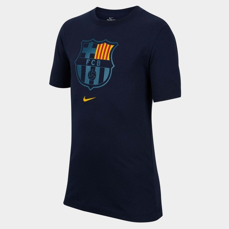 Nike FC Barcelona Crest T Shirt 2022 2023 Junior Boys