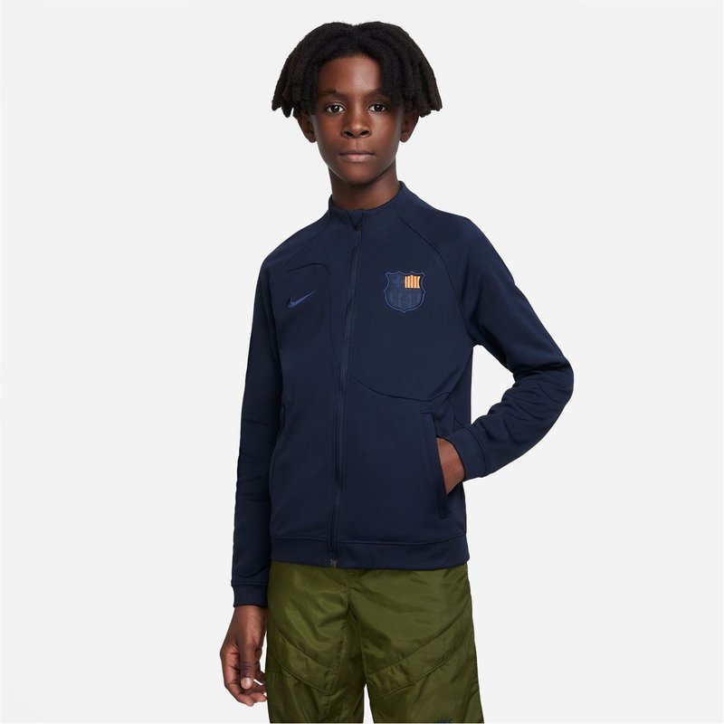 Nike FC Barcelona Academy Full Zip Knit Football Jacket 2022 2023 Junior Boys