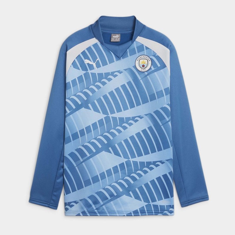 Puma Manchester City Pre Match Sweat T shirt 2023 2024 Juniors