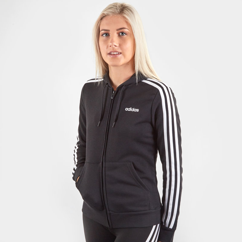 adidas 3 Stripe Zip Track Hoodie Ladies
