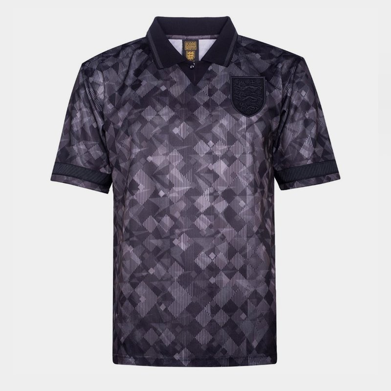 Score Draw England 1990 Black Out Retro Shirt