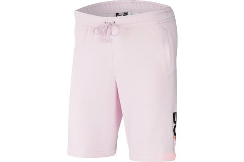 pink nike fleece shorts